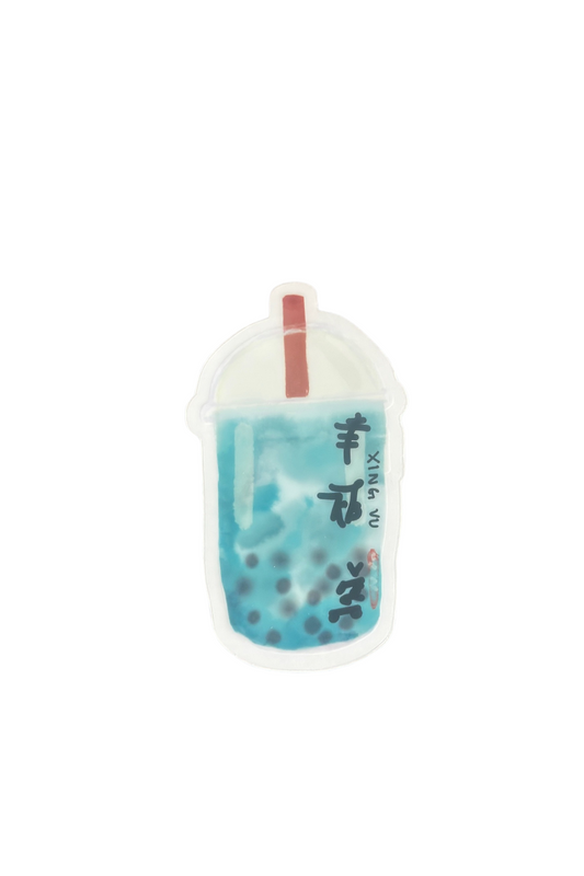 Aqua Boba-Vinyl Clear Sticker